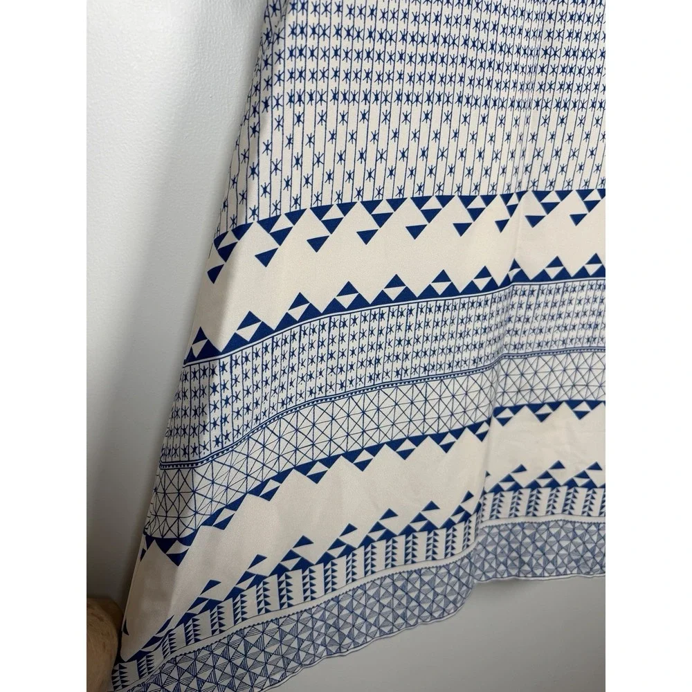 Madewell Size 8 Poppy Dress in Ionian Tile Mesa Tulum Blue Fit & Flare Dress